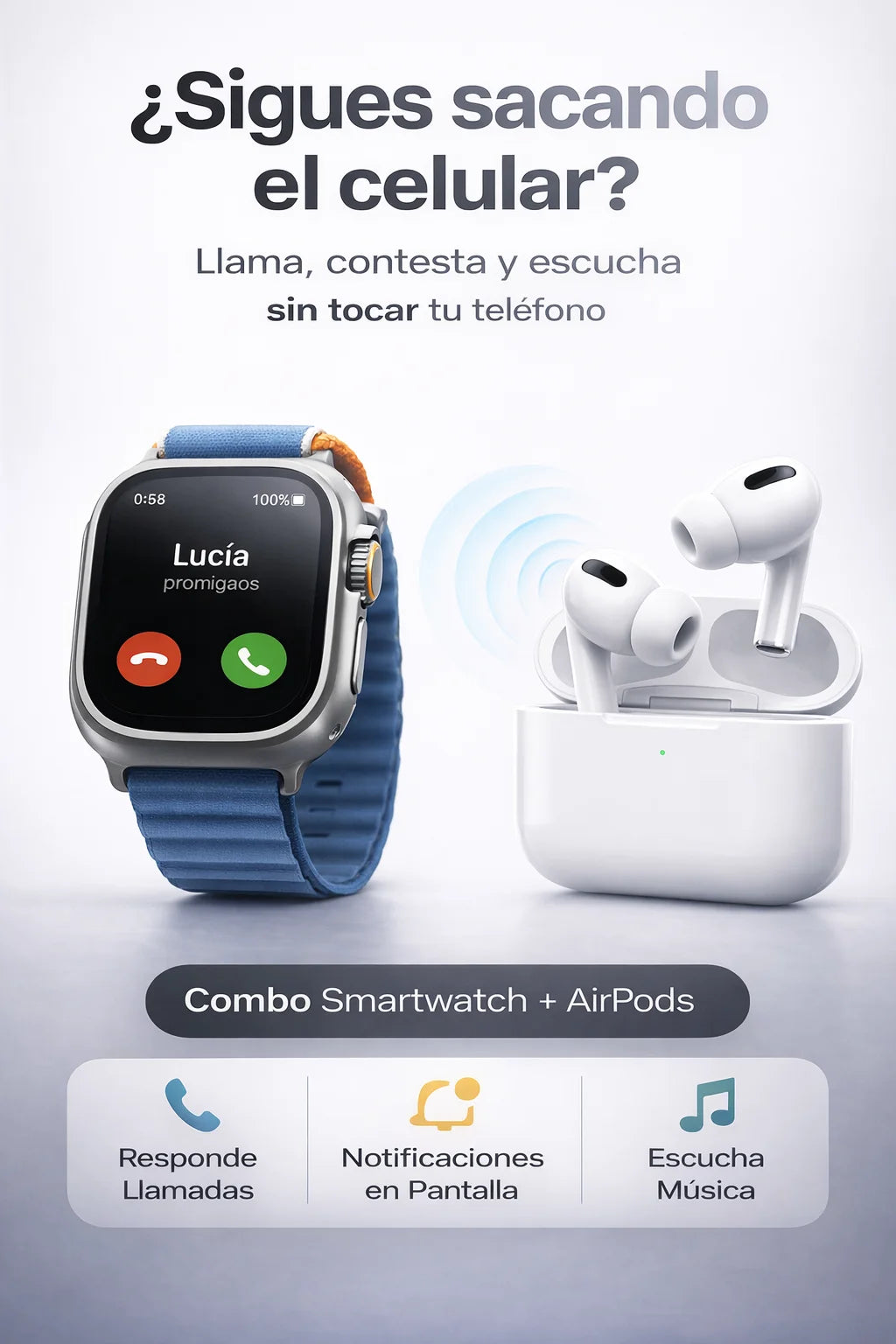 SMARTWATCH + AUDIFONOS AIR PRO (ULAIR)